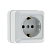 Розетка 1-м ОП Рим 16А IP20 с заземл. бел. EKF ENR16-028-10