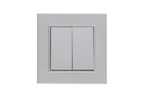 Выключатель 2-клав. Karea LINE STAR жемчуж. Makel 86100003