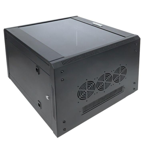 Шкаф настенный 19дюйм TERACOM PRO 12U 600х450мм дверь стеклянная с замком-ручкой черн. EKF TRP-WLL-1264-40B