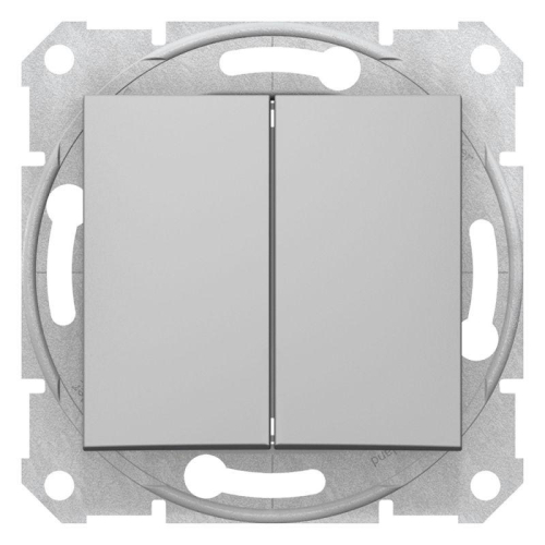 Переключатель проходной 2-кл. СП Sedna 10А IP20 (сх. 6+6) 250В механизм алюм. SchE SDN0600160