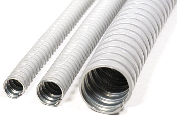 Металлорукав в ПВХ изоляции МРПИ НГ 15 d15мм без протяжки сер. (уп.50м) ГОФРОМАТИК zeta41911