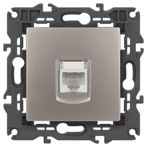 Розетка компьютерная Elegance 14-3107-16 RJ45 титан Эра Б0065764