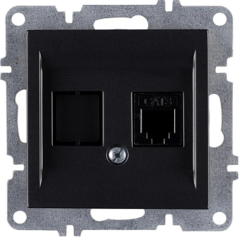 Розетка телефонная 1вых. СП 1мод. LAVIN/KAREN RJ45 кат.3 механизм черн. ARVIA 50 07 2000 221