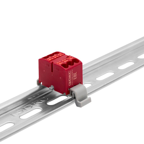 Блок распределительный зажим push-in 6 точек подключения 25кв.мм красн. DKC DTP1-006-04SPUR