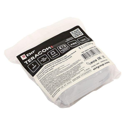 Корпус розетки настенной на 1 модуль Keystone со шторкой и маркером бел. TERACOM PRO EKF TRP-EBOX-1KSTN-WH