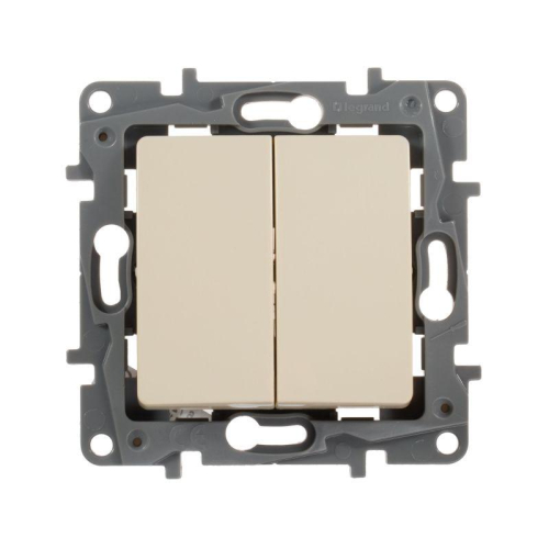 Выключатель 2-кл. СП Etika 10А IP20 250В 10AX безвинтов. зажимы механизм сл. кость IEK 672302