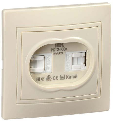 Розетка компьютерная 2-м СП Кварта РК12-ККм крем. GENERICA KV-K20-K33