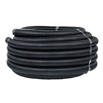 Труба гофрированная d40мм с протяжкой безгалоген. трудногорючая (FRHF) черн. (уп.25м) Plast EKF FRHF-40