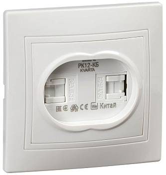 Розетка компьютерная 2-м СП Кварта РК12-КБ бел. GENERICA KV-K20-K01