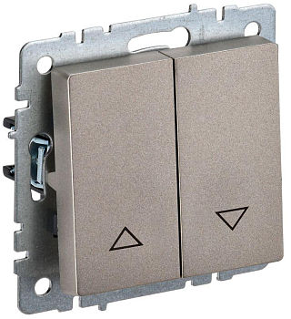 Выключатель жалюзи СП BRITE ВС10-1-5-БрШ 10А механизм шампань IEK BR-V15-0-10-K37