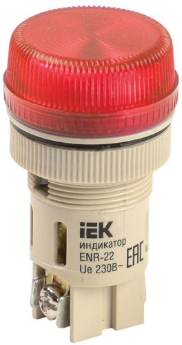 Лампа светосигнальная ENR-22 d22мм 240В красн. цилиндр неон GENERICA BLS40-ENR-K04
