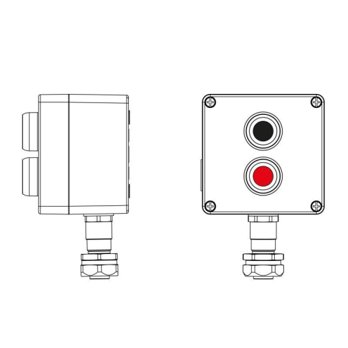 Пост управления взрывозащ. из алюм. CPE-A-12-(1xP1B(11)-1xP1R(11))-1xKAEPM2MHK-20(C)1Ex d e IIC Т5 Gb / Ex tb IIIC T95град.CDb IP66 DKC 2201.121.22.120L