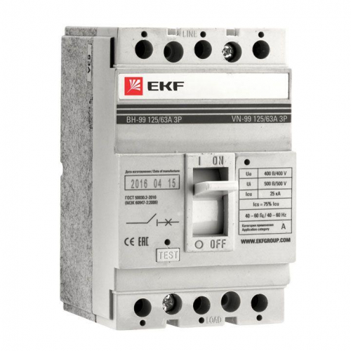 Выключатель нагрузки 3п ВН-99 400/400А EKF sl99-400-400