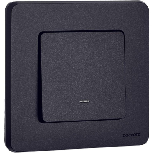 Выключатель 1-кл. Inspiria 10А IP20 250В 10AX с подсветкой/индикацией механизм антрацит IEK 673613