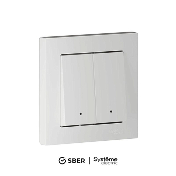 Выключатель 2-кл. AtlasDesign Smart 10А (сх. 5) L+N с подсветкой Zigbee механизм бел. SE ATN000153Z