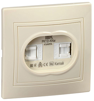 Розетка компьютерная 2-м СП Кварта РК12-ККм крем. GENERICA KV-K20-K33