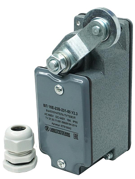 Выключатель путевой ВП 16Е-23Б-231-55 У2.3 1НО+1НЗ IP55 рычаг с роликом с сальником ход вправо самовозврат Электротехник ET518042