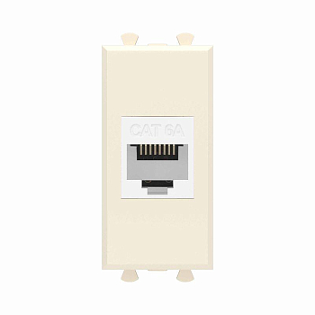 Розетка компьютерная 1мод. Avanti "Ванильная дымка" RJ45 кат.6A без шторок модульная механизм DKC 4405671