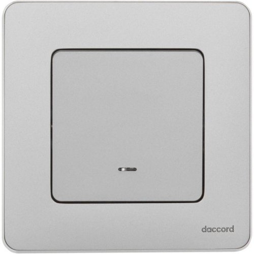 Выключатель 1-кл. Inspiria 10А IP20 250В 10AX с подсветкой/индикацией механизм алюм. IEK 673612