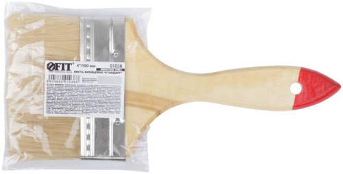 Кисть флейцевая "Стандарт" натур. светл. щетина дерев. ручка 4дюйм (100мм) FIT 01038