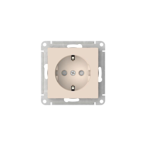 Розетка AtlasDesign 16А с заземл. защ. шторки быстрозажим. клем. механизм беж. SE ATN000245S