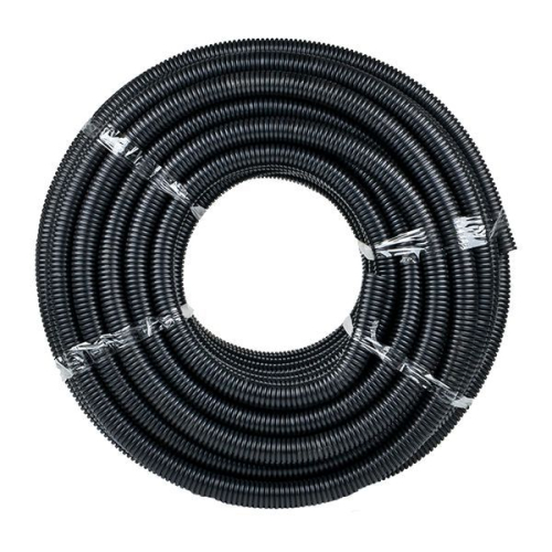 Труба гофрированная d32мм с протяжкой безгалоген. трудногорючая (FRHF) черн. (уп.50м) Plast EKF FRHF-32