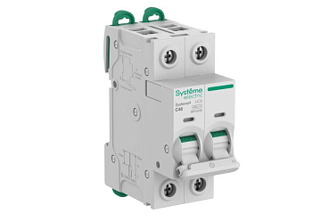 Выключатель автоматический 2п C 40А 6кА Systeme9 400В SE S9F22240