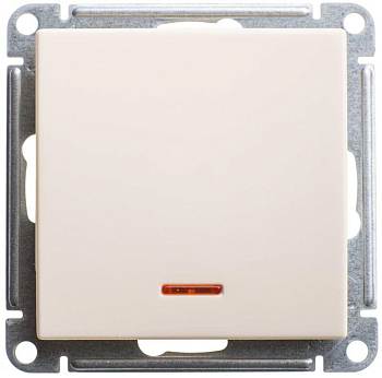 Переключатель проходной 1-кл. СП W59 10А IP20 10AX с подсветкой механизм сл. кость SE VS610-157-2-86
