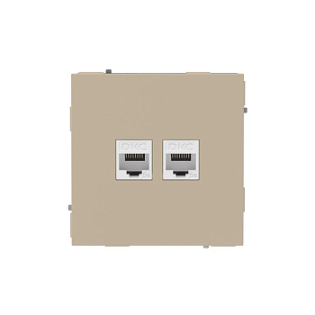 Розетка компьютерная 2-м KANT RJ45 кат.5E без шторки ванильн. марципан DKC 7015664