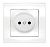 Розетка 1-м СП Бриллиант 16А IP20 без заземл. защ. шторки бел. UNIVersal 7947595