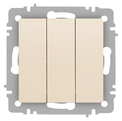 Выключатель 3-кл. СП Accent 6-106-02 10А IP20 250В AL/CU сл.кость Intro Б0063534