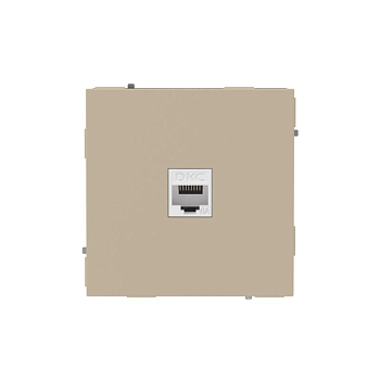 Розетка компьютерная 1-м KANT RJ45 кат.6A без шторки ванильн. марципан DKC 7015673