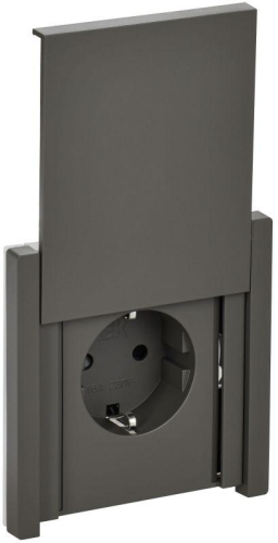 Розетка СП FORTE&PIANO 16А IP44 FP321 с заземл. защ. шторки с крышкой винт. крепл. сер. IEK FP-R16-16-44-K03