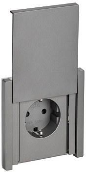 Розетка СП FORTE&PIANO16А IP44 FP519 с заземл. защ. шторки с крышкой безвинт. крепл. сталь IEK FP-R16-16-1-44-K46
