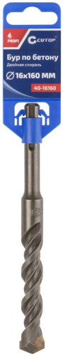 Бур по бетону Profi двойн. резьба SDS-Plus 16х160мм Cutop 40-16160