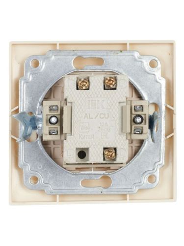 Выключатель 2-кл. 1п СП Кварта 10А IP20 ВС10-2-0-Км керамич. осн. крем. GENERICA EVK20-K33-10-K