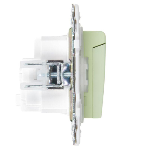 Розетка 1-м SKANDY 16А IP44 с заземл. защ. шторки с крышкой SK-R11G мятный IEK SK-R16-16-44-K06