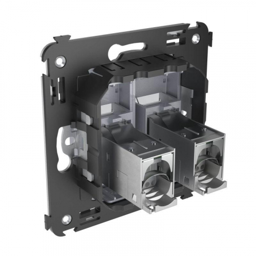 Розетка 2-м RJ-45 СП кат.5e экранированная Avanti "Закаленная сталь" DKC 4404364