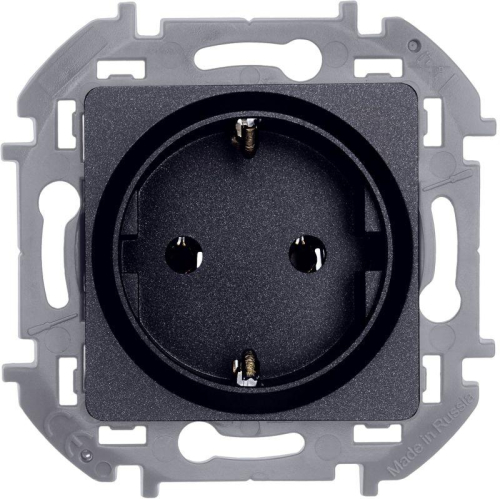 Розетка 1-м СП Inspiria 16А IP20 250В 2P+E немецк. стандарт механизм антрацит IEK 673723