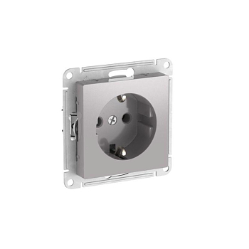 Розетка AtlasDesign 16А с заземл. быстрозажим. клем. механизм алюм. SE ATN000343S