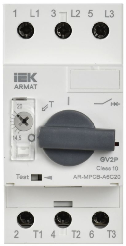 Выключатель автоматический защиты двигателя A6 GV2P 14.5-20А ARMAT IEK AR-MPCB-A6C20