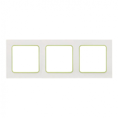 Рамка 3-м Стокгольм бел. с линией цвета зел. PROxima EKF EAM-G-302-10