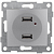 Розетка USB 2-м СП Bravo механизм серебр. GUSI С10USB2-004