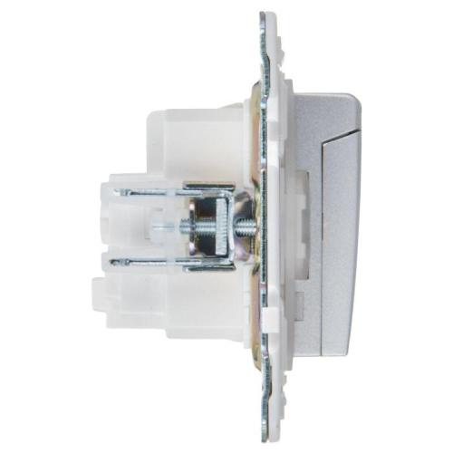 Розетка 1-м SKANDY 16А IP44 с заземл. защ. шторки с крышкой SK-R11S серебр. IEK SK-R16-16-44-K23