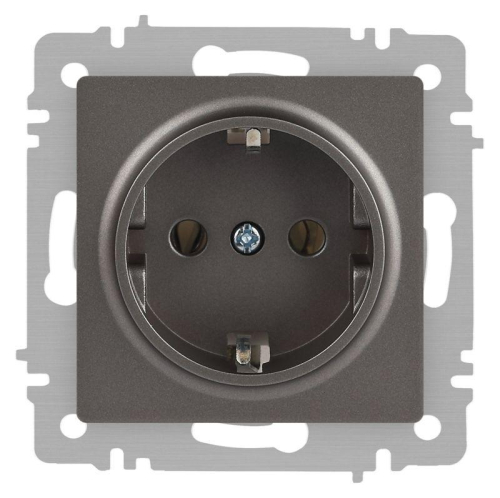 Розетка 1-м СП Accent 6-202-09 16А IP20 250В 2P+E Schuko титан Intro Б0063701