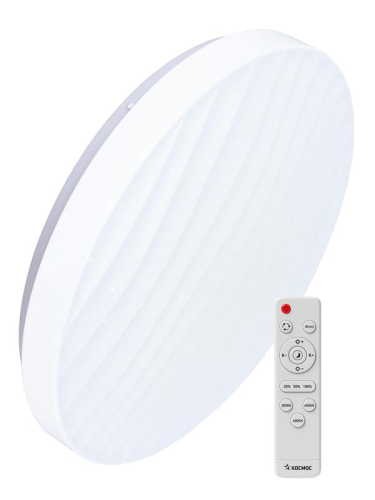 Светильник светодиодный PREMIUM MIRAGE 75Вт 230В 3000-6500К 6000лм IP40 495х105мм настенно-потолочный управляемый с пультом ДУ КОСМОС KSMira75W