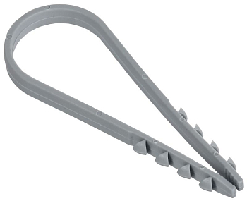 Дюбель-хомут 19х25мм для круглого кабеля нейлон сер. (уп.100шт) GENERICA UDH13-19-25-100-K03-G