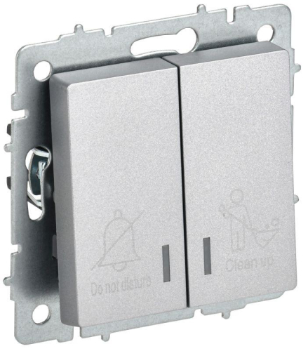 Выключатель 2-кл. BRITE 10А ВС10-2-9-БрА для отелей с индик. механизм алюм. IEK BR-V20-2-10-K47