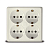 Розетка 4-м ОП Олимп с заземл. квадрат сл. кость UNIVersal 1171