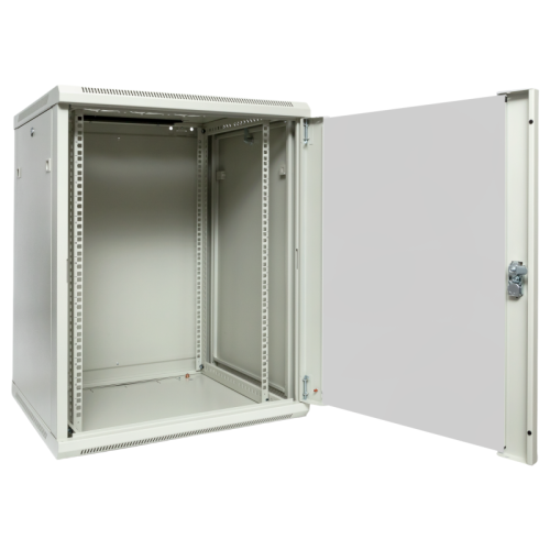 Шкаф настенный 19дюйм TERACOM PRO 12U 600х450мм дверь стеклянная с замком-ручкой сер. EKF TRP-WLL-1264-40G